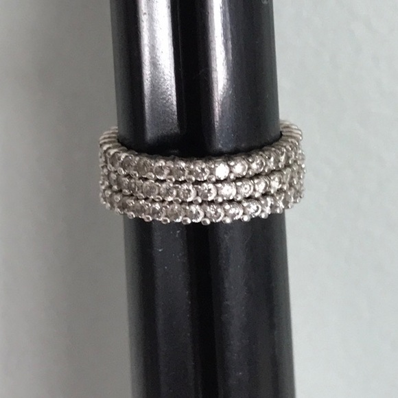 ETERNITY CZ DIAMOND BAND, Sz 8.5, Set of 3 Rings - Picture 1 of 8
